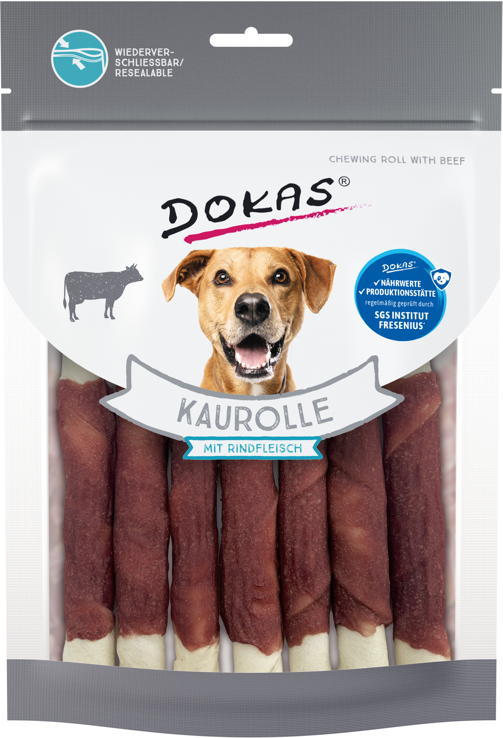 DOKAS Kaurolle mit Rindfleisch 190 Gramm Hundesnack