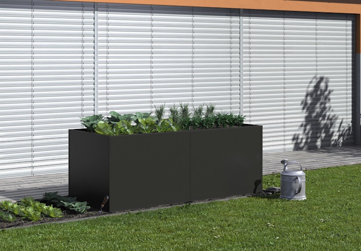 KGT Aluminium Hochbeet 210 - Profile anthrazit - B2,05 x T0,91 x H0,77 m - 1185 l