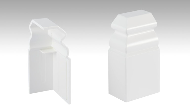 MeisterWerke Zubehör-Steckfußleiste Endkappen Hamburgerprofil-weiß 2001 - 10 PK / 11 PK / 12 PK / 13 PK