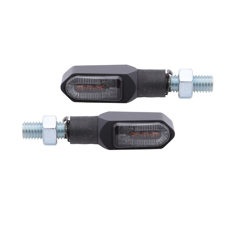 HIGHSIDER smart Namiko-TS LED 2in1 Blinker-Positionsleuchten-Kombination Gehäuse Schwarz / Linse Rauchgrau (Paar), Vorn