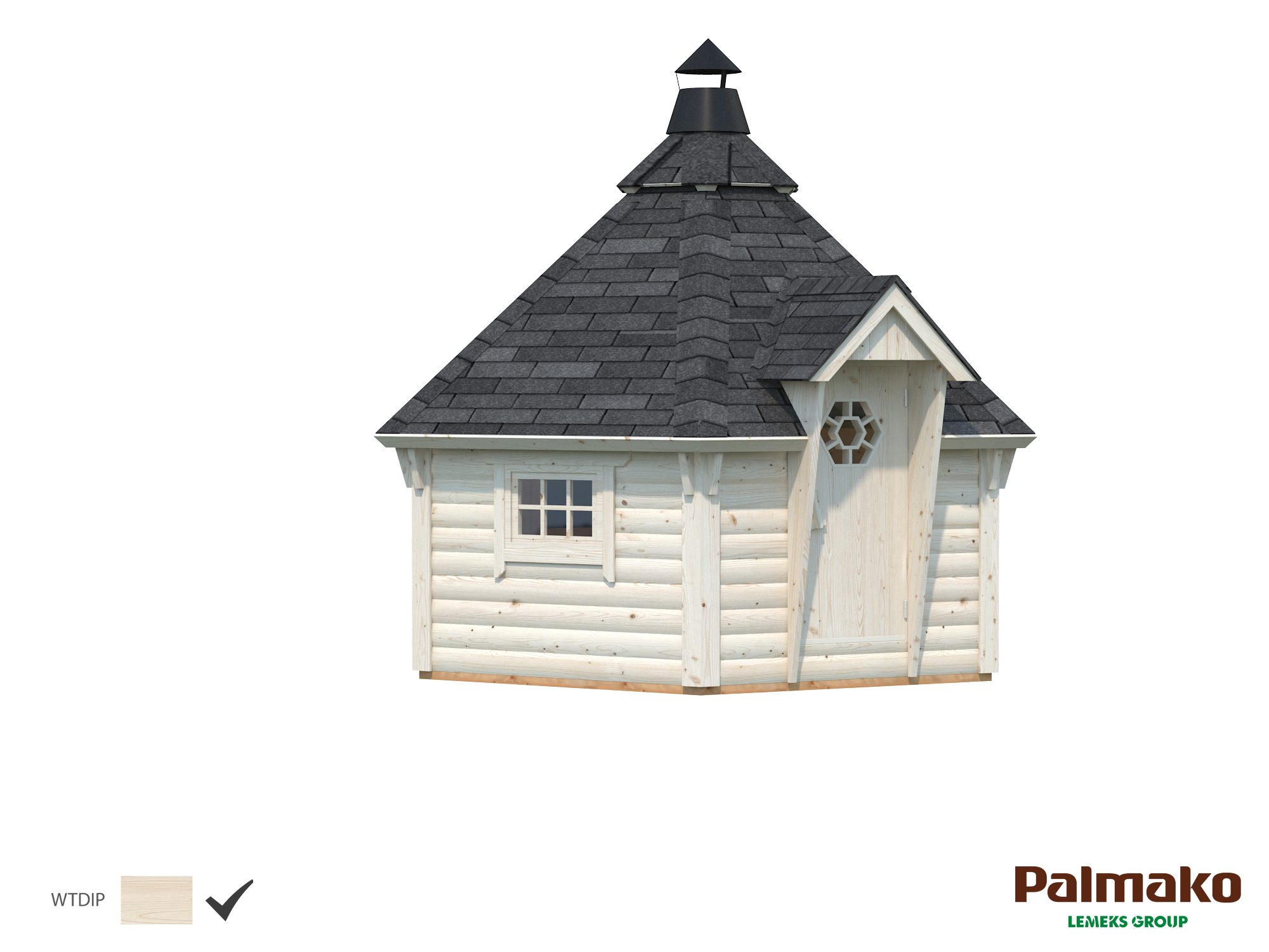 Palmako Grillkota Eva 8,7 m² - 44 mm Transparent tauchimprägniert