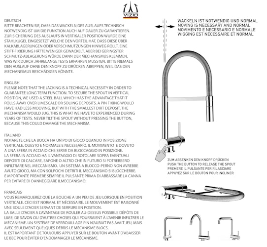 NIEDERDRUCK Wasserhahn Vorfenster Küchenarmatur, Umklappbar 6 CM, mit 360° schwenkbarem L-Auslauf, Verchromt