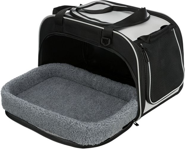 TRIXIE Wohn- und Transporttasche Valery, 29 × 31 × 49 cm, schwarz/grau