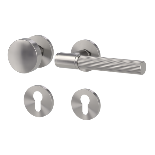 Griffwerk Wechselgarnitur VAYA 136 ARIS fast2fix Fast2Fix Rosetten rund Knopf R2 Samtgrau R