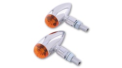 HIGHSIDER smart Micro-Bullet Glühlampen Blinker Gehäuse Chrom / Linse Orange (Paar), Vorn & Hinten