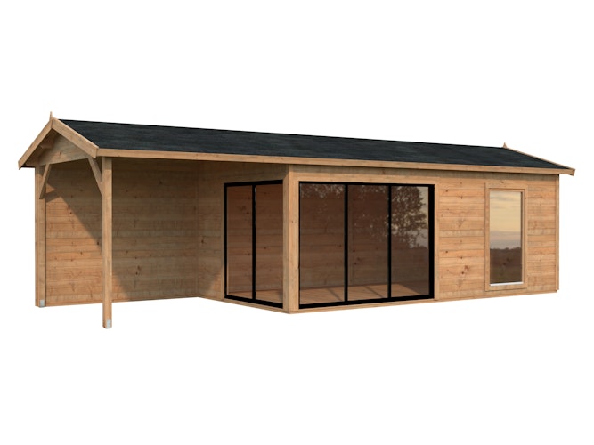 Palmako Gartenhaus Amanda 17,1 +7,8 m² Slide Plus- 44 mm