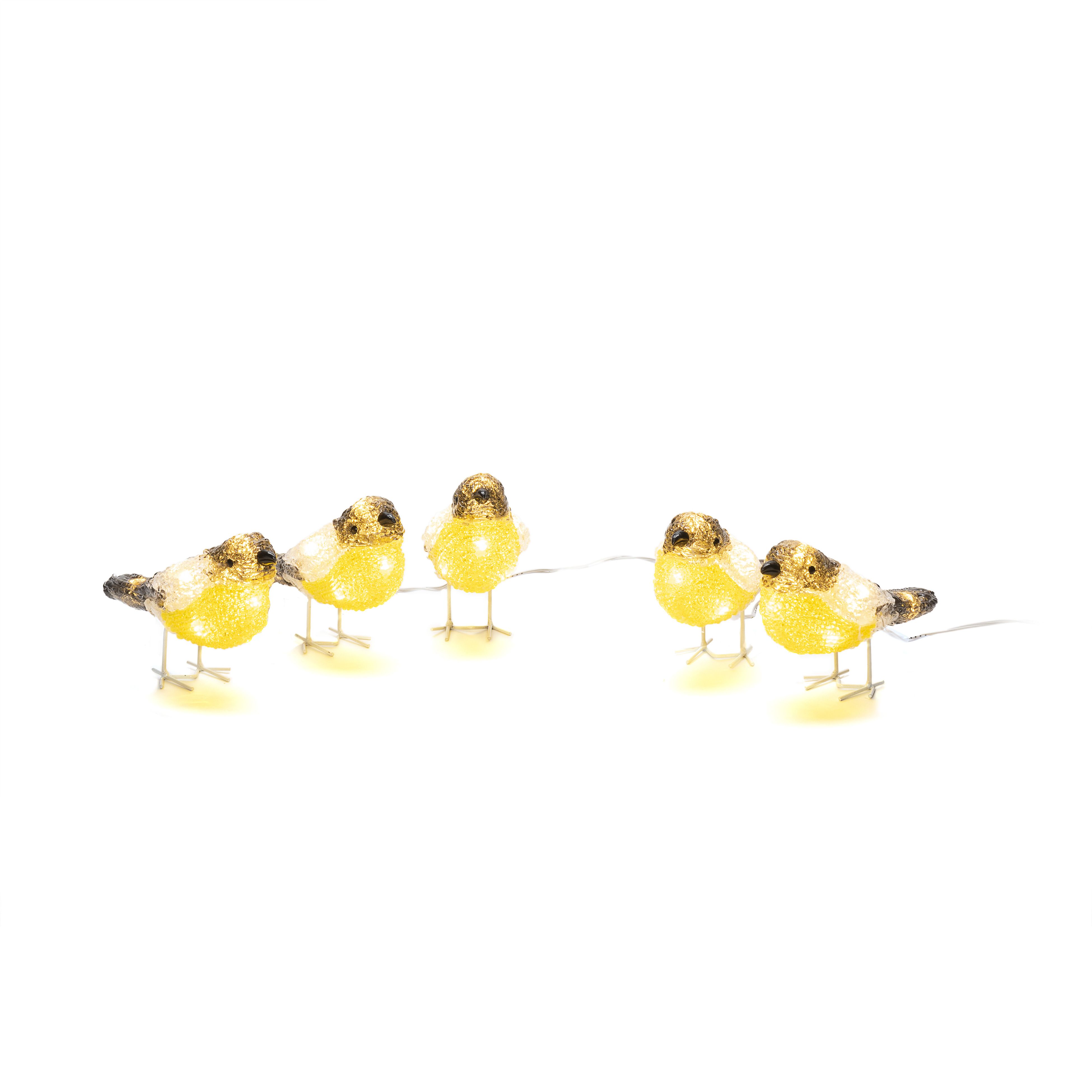 Konstsmide Weihnachtsbeleuchtung  LED Acryl Vögel 5er-Set