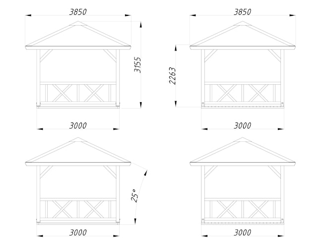 Palmako Pavillon Betty 9,0 m²