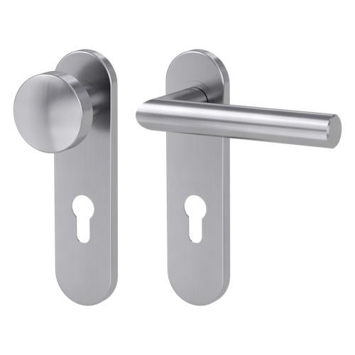 Griffwerk Wechselgarnitur LUCIA PROFESSIONAL GK4 - Kurzschild  rund - Edelstahl matt