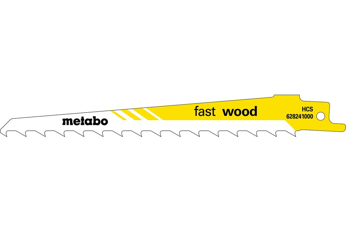 Metabo 5 Säbelsägeblätter "fast wood" 150 x 1,25 mm HCS 8,5 mm/ 3 TPI
