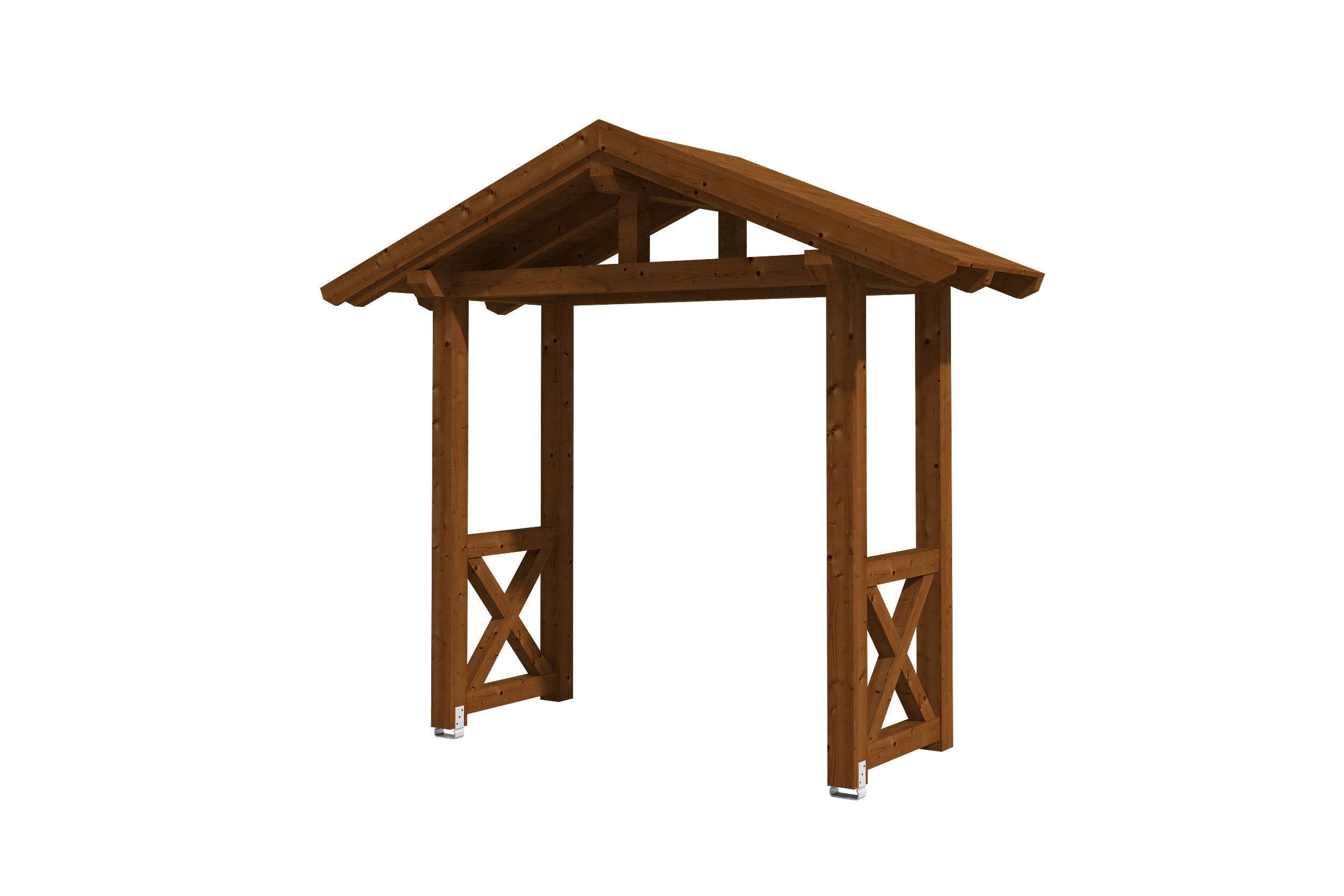 Skan Holz Satteldach Vordach Doppeltür Stralsund Typ 4 nussbaum