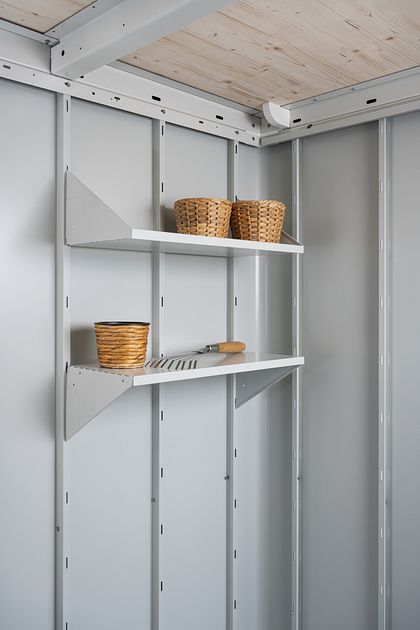Regale-Set für Biohort Doppel-Mülltonnenbox Alex Duo (2 Böden á 56 x 26 cm)