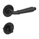 Vorschaubild Griffwerk CAROLA PIATTA S -Graphitschwarz Rosettengarnitur rund -Flachrosette -WC TS 37-45mm