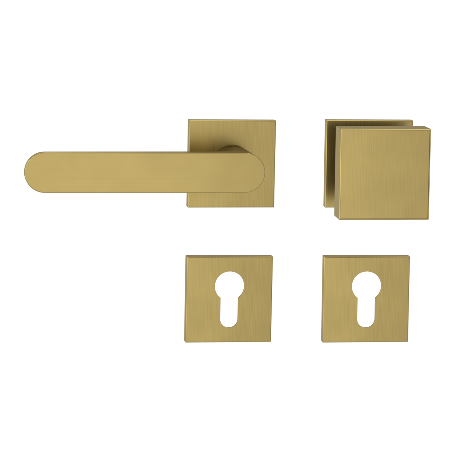 Griffwerk Wechselgarnitur VAYA 291 AVUS fast2fix Fast2Fix  Rosetten eckig Knopf SQUARE Gold matt L