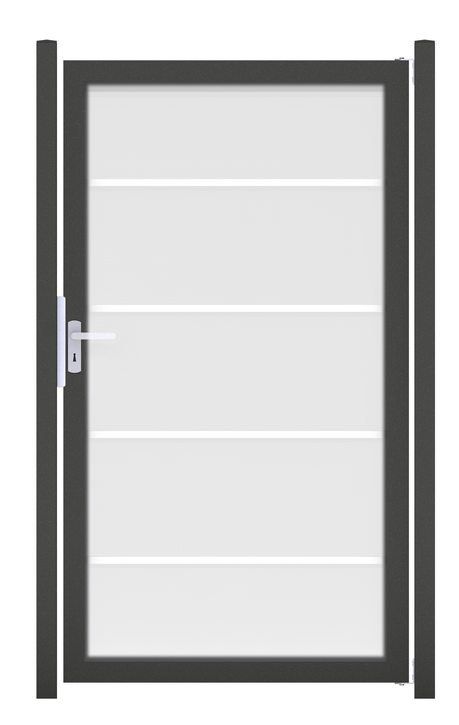 GroJa Ambiente Einzeltor 100 x 180 cm mit Alurahmen Anthrazit DB 703 Blockstreifen DIN Links