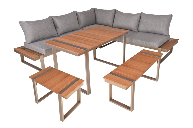 Garden Pleasure Ecklounge AUREA, Aluminium / Nonwood / Kissen 100 % Polyester