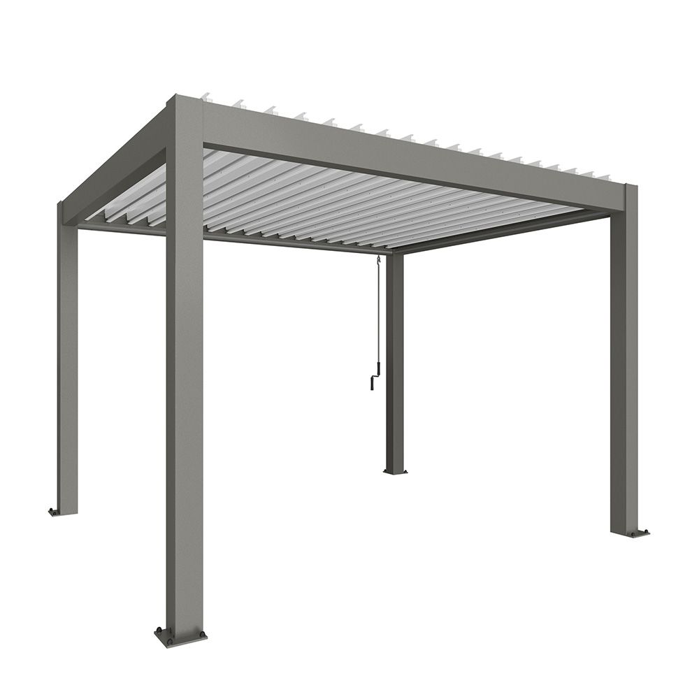 Biohort Pergola B 367,5 x T 312 x H 255 cm (Gr. 3,5x3) Rahmen: quarzgrau-metallic / Dachlamellen: weiß