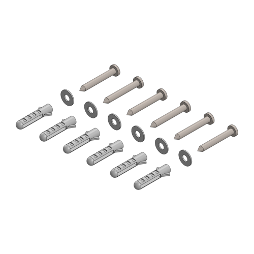 Griffwerk PLANEO AIR silent Schrauben & Dübel für Anschlagprofil