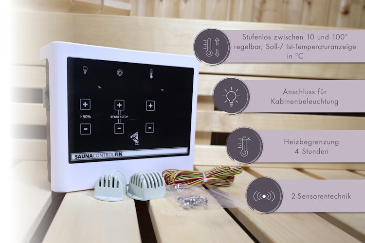 Karibu 11 kW Saunaofen finnisch anthrazit inkl. Steuergerät EASY weiß - Sparset