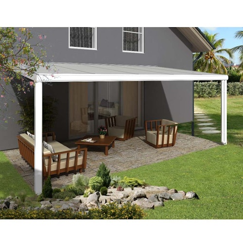 Skan Holz Aluminium Terrassenüberdachung Genua Breite 541 cm