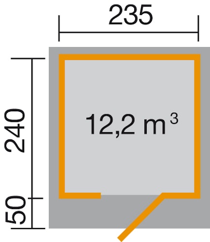 Weka Gartenhaus Designhaus wekaLine 172 mit Vordach (50 cm)