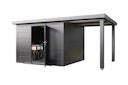 Vorschaubild Wolff Finnhaus Premium Metall Gartenhaus Thorin 5424 Anthrazit inkl. 240 cm Anbaudach