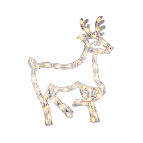 Konstsmide Weihnachtsbeleuchtung  LED Fenstersilhouette Rentier 50 warmweiße Dioden