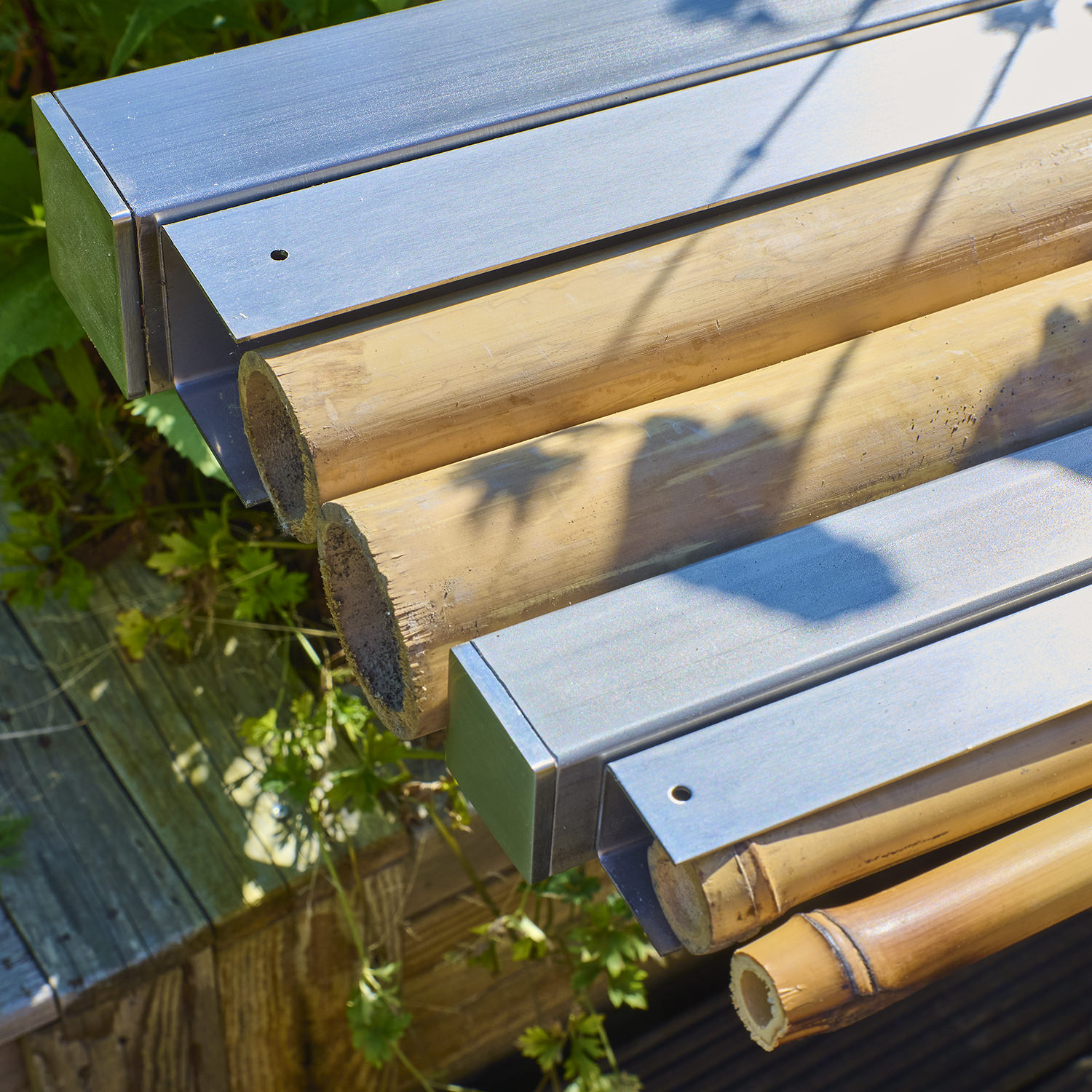 BambusBASIS Modul5 Slimline Zaunfeld mit Abschlussprofilen obenunten