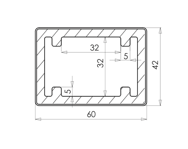 Fiberdeck Brise Soleil Fassadenprofil 42 x 60 x 3900 mm
