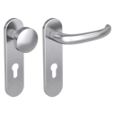 Vorschaubild Griffwerk ULMER GRIFF PROF | DESIGN MANUFAKTUR  FS Panik Edelstahl matt -Kurzschild-Garnitur -Schraubt. Knopf R2 -WR -Stift 9mm -TS 38-50mm