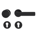 Vorschaubild Griffwerk Wechselgarnitur VAYA 265 MINIMAL MODERN fast2fix Fast2Fix Rosetten rund Knopf R2 Graphitschwarz R