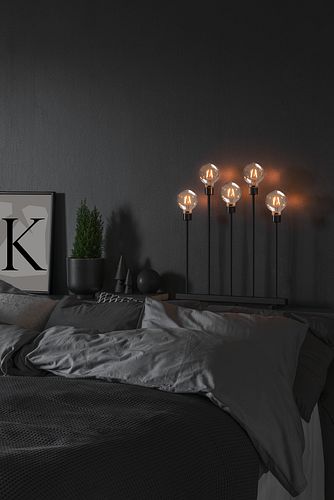 Konstsmide Weihnachtsbeleuchtung LED Metallleuchter schwarz Dimmer 54cm