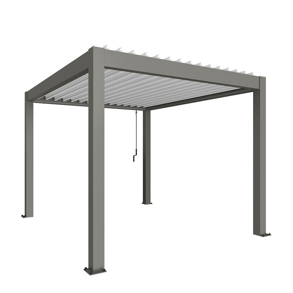 Biohort Pergola B 312 x T 367,5 x H 255 cm (Gr. 3x3,5) Rahmen: quarzgrau-metallic / Dachlamellen: weiß