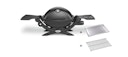 Weber Q 1200 Gas Grill Schwarz mit Hitzeschild & Bratenrost 