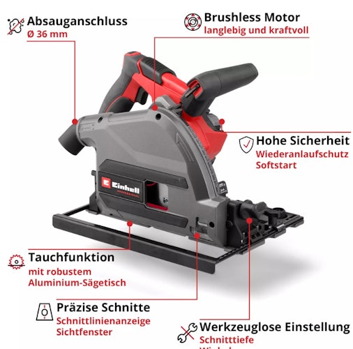 Einhell PROFESSIONAL Akku-Tauchsäge TP-PS 18/165 Li BL - Solo 4331400