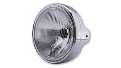 HIGHSIDER smart 7 Zoll LTD Scheinwerfer H4 Chrom geprägtes Glas, Seitliche Befestigung, E-geprüft (1Stck)