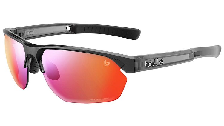Bollé Brille Victus schwarz dark grey crystal, Gläser Phantom Clear