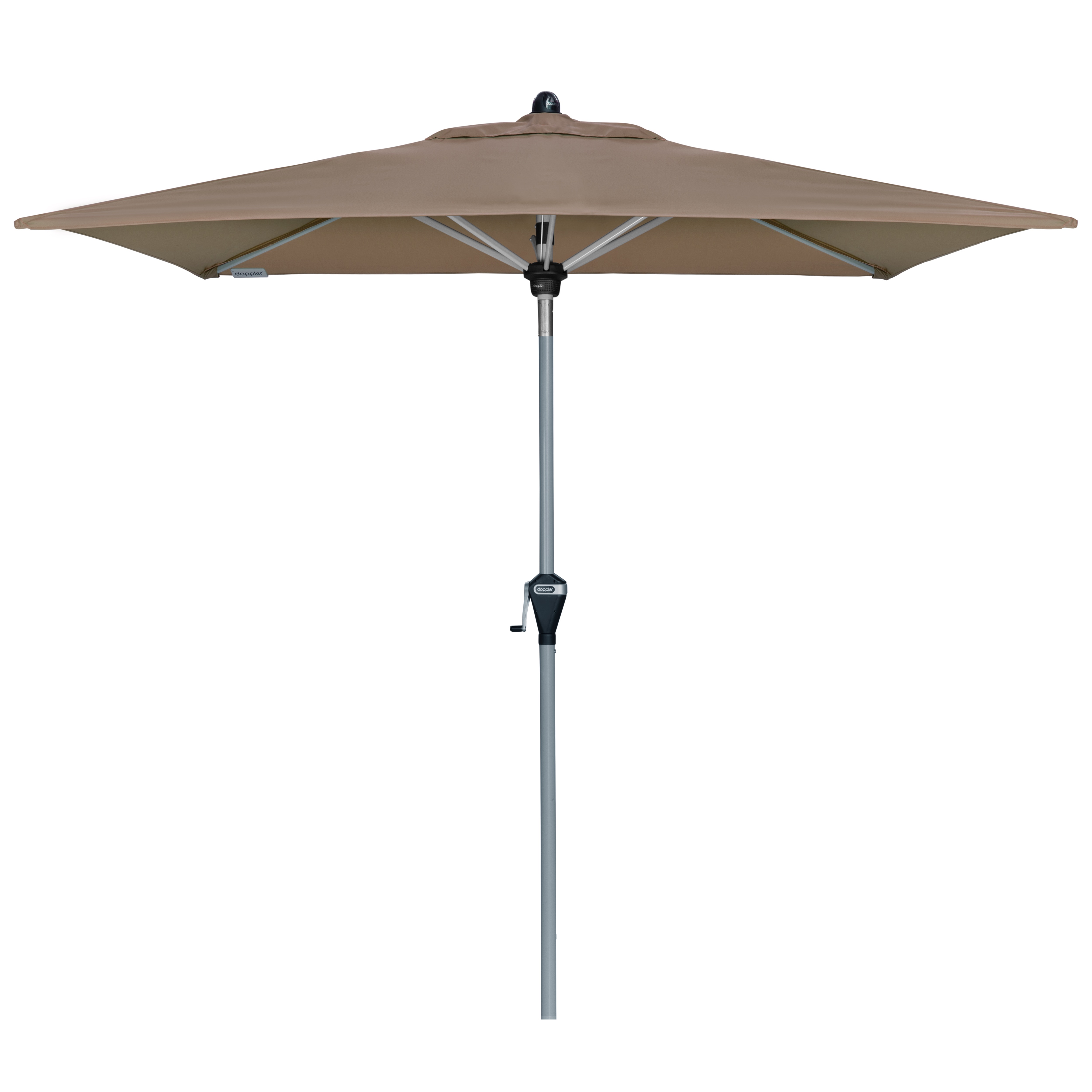 Thumbnail - doppler Mittelmastschirm ACTIVE 210 x 140 Auto-Tilt, Aluminium Silber / Polyester 180 g/m² Greige