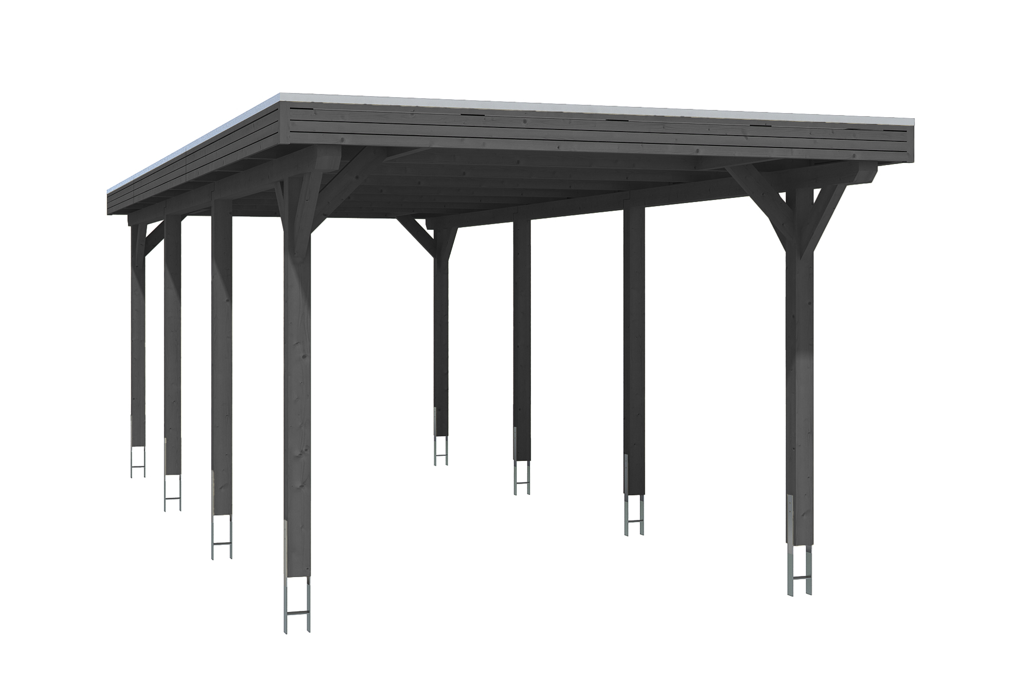 Skan Holz Spessart Einzelcarport Breite 355cm Gr.2 355x846cm anthrazit Holzcarport