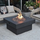 Gardenforma Gas Feuerstelle Branford aus Faserbeton in Betonoptik, schwarz