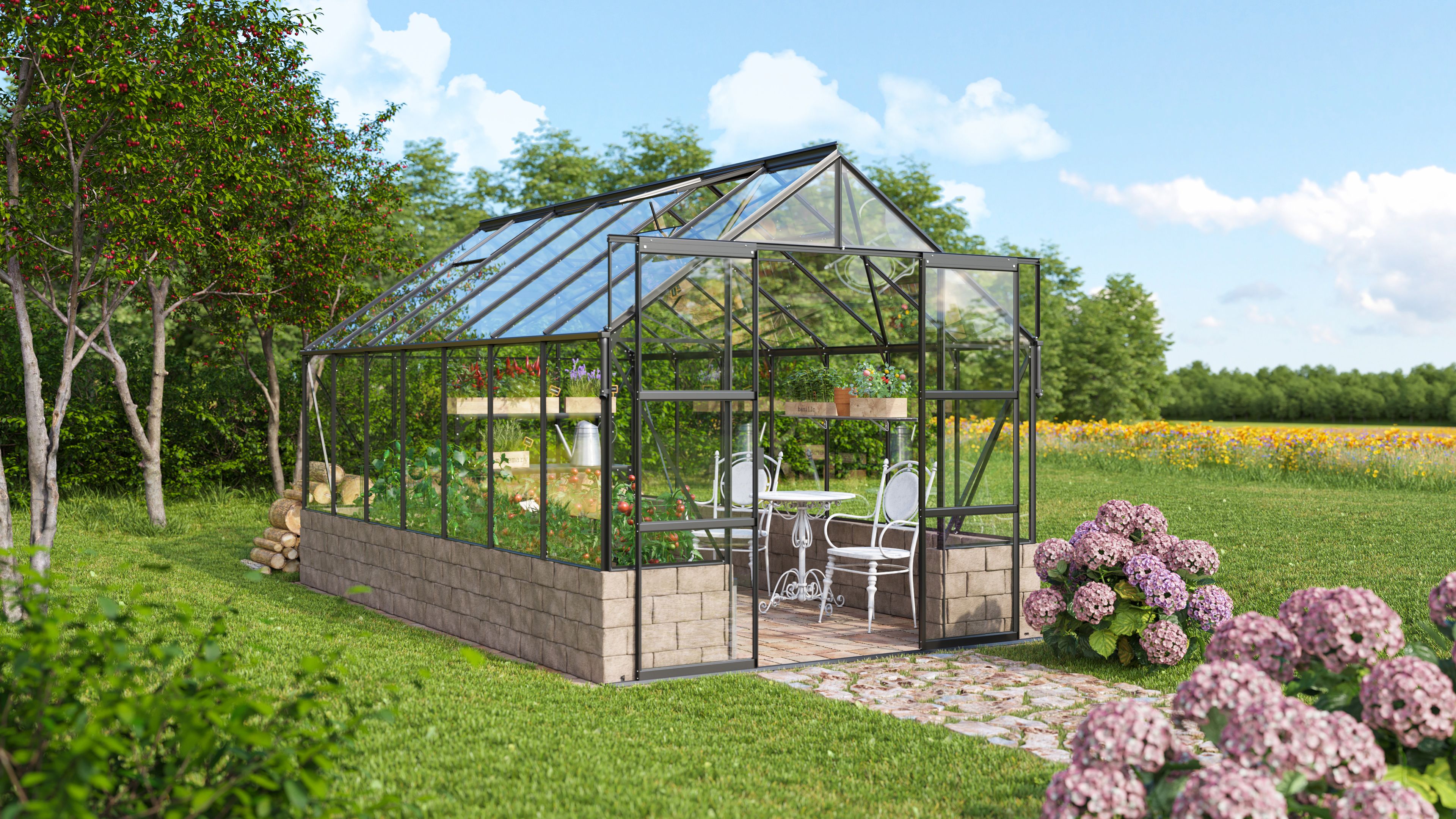 Vitavia Gewächshaus Cassandra 11500 inkl. 4 Dachfenstern - 11,5 m²