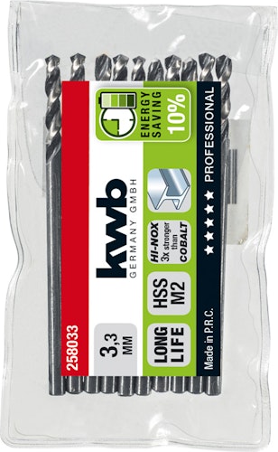 kwb Akku Top HI-NOX HSS Bohrer 3,3 mm TÜ 258033