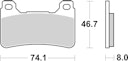 Vorschaubild SBS Bremsbelag 809DS-2 Road Racing Endurance (weicher Biss)