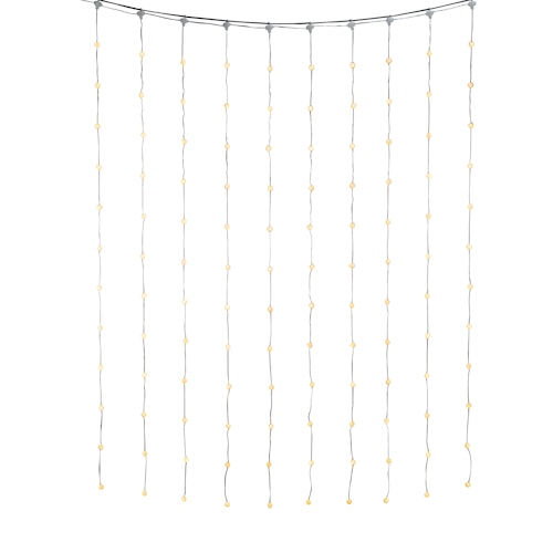 Konstsmide Weihnachtsbeleuchtung LED Lichtervorhang 120 bernsteinfarbene Schneebälle