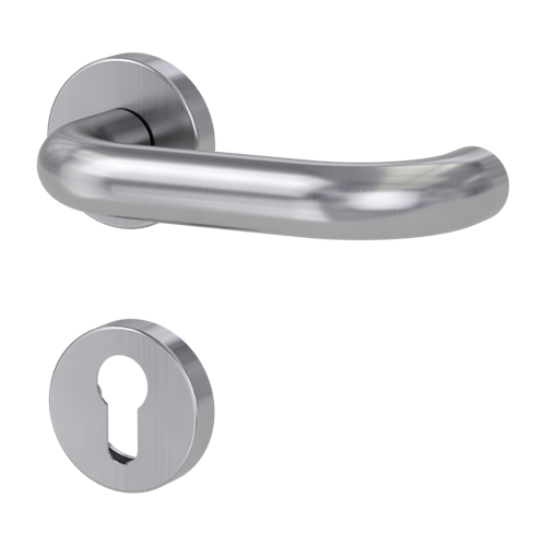 Griffwerk ALESSIA Klipptechnik FS Panik -Edelstahl matt  Rosettengarnitur geteilter Vierkant 9mm -Klippt. -PZ -TS 38-50mm