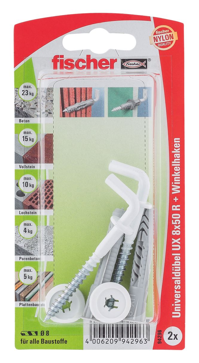 FISCHER Universaldübel UX 8x50 WH N K (2 Stück)