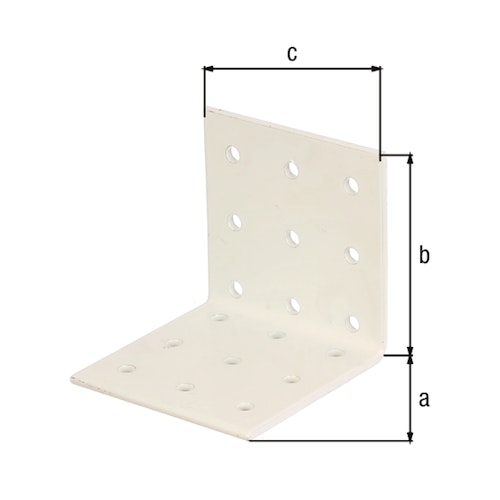 Alberts® Lochplattenwinkel weiß kunststoffbeschichtet  60x60x60 mm