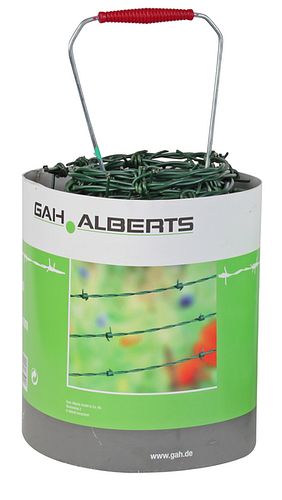 Alberts® Stacheldraht, grün, ⌀2,8 mit 4 Stacheln, Abstand 100 mm, Länge 25 m 530013