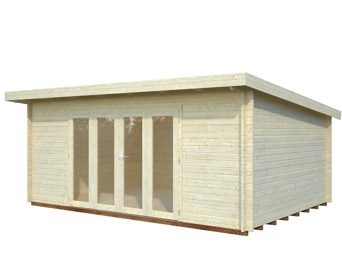 Palmako Gartenhaus Lea 19,4 m² mit Doppelfalttür  - 44 mm