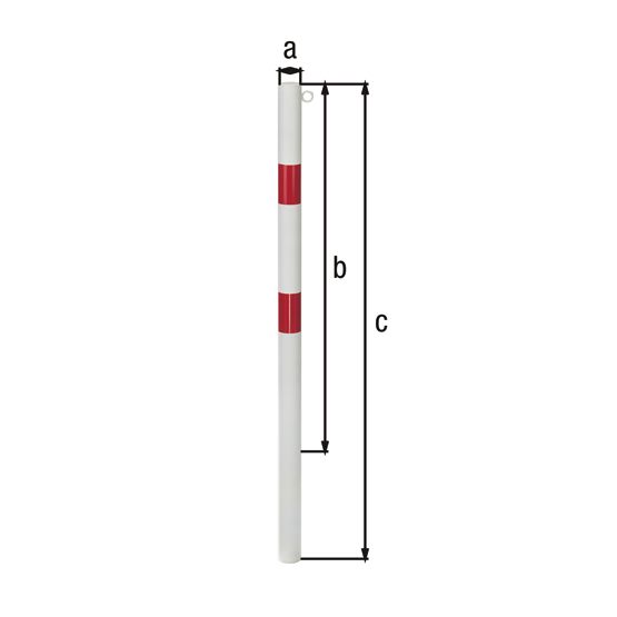 Alberts® Absperrpf. Standard SK weiß, mit zwei roten Ringen,z.Einb., Pf.⌀60 mm 782429